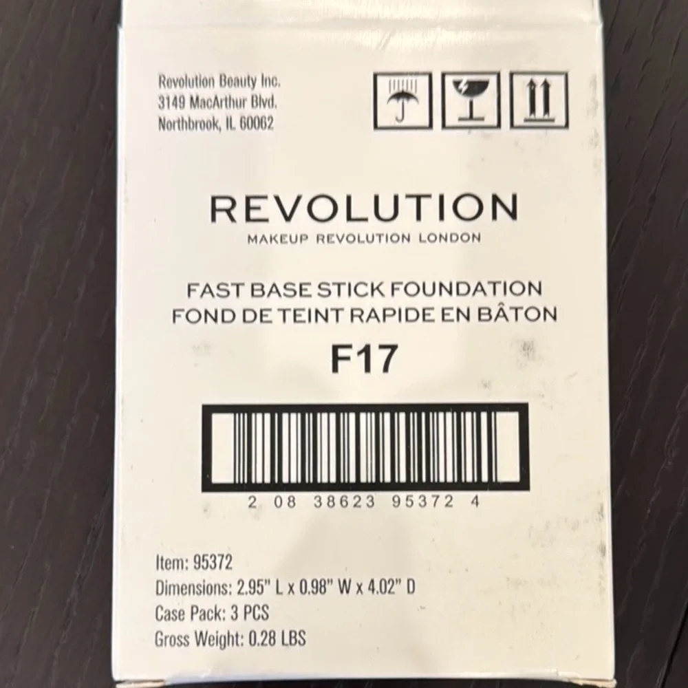 1 Piece - REVOLUTION Fast Base Stick Foundation New Sealed - dark shade F17